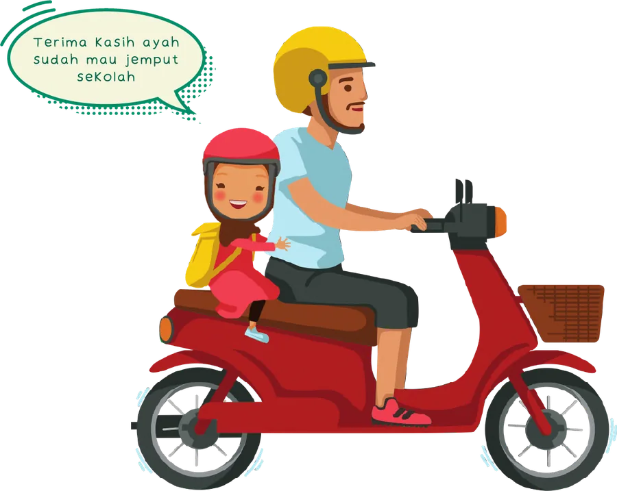 Terima kasih Ayah sudah mau jemput sekolah