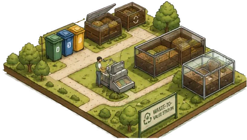 Ilustrasi Waste-to-Value Station